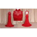 Vintage Royal Train dernières conceptions de robes de mariage rouge